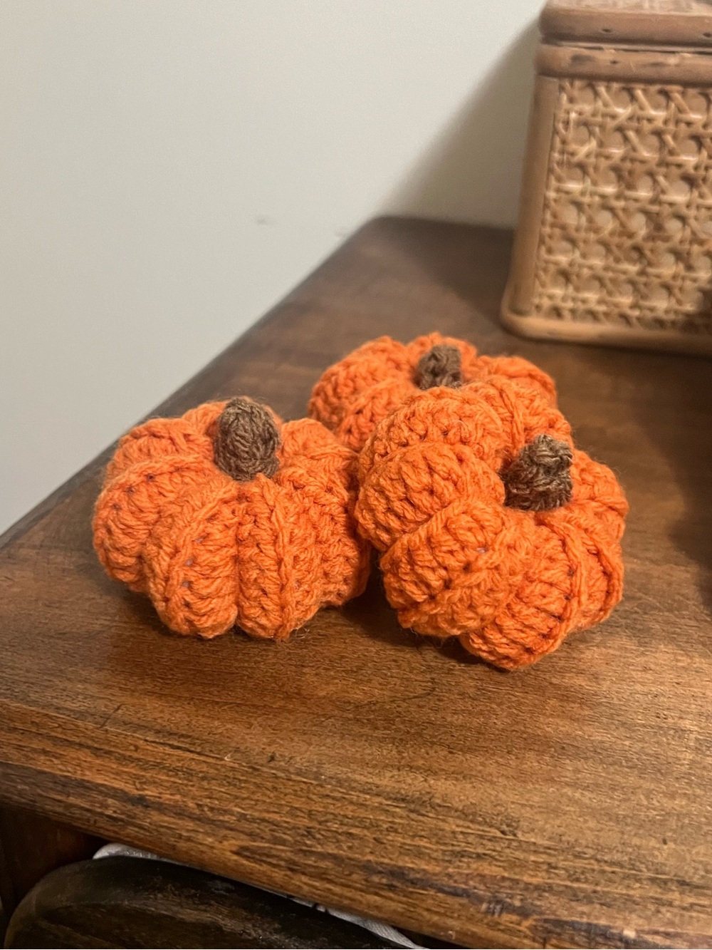 Handmade Crocheted Pumpkins *size varies between pumpkins*